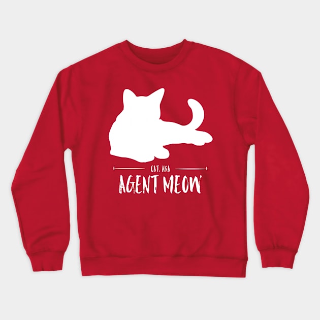 Cat, aka, Agent Meow Crewneck Sweatshirt by Kcaand